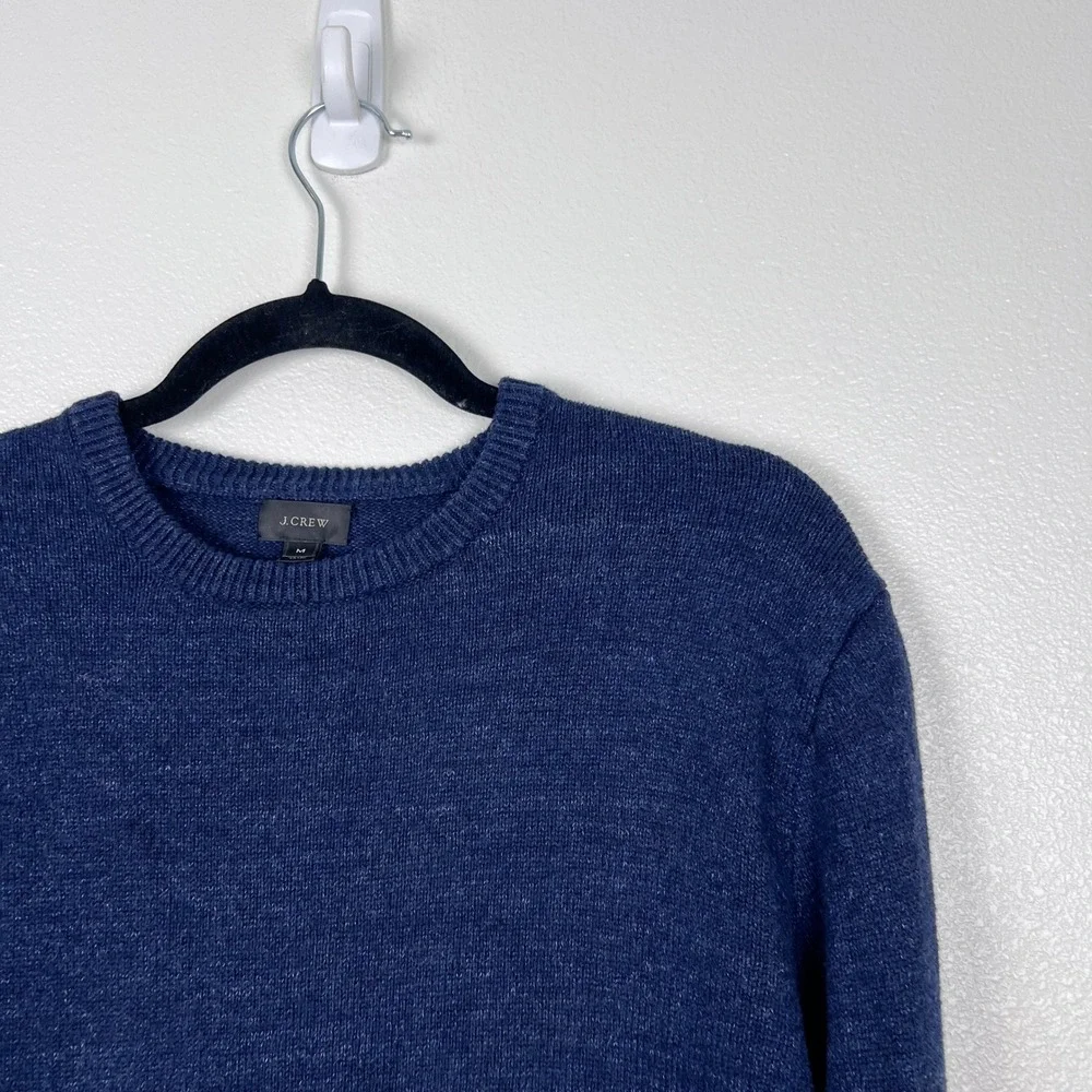 J Crew Men's Cotton Wool Blend Knit Sweater Blue Sz M